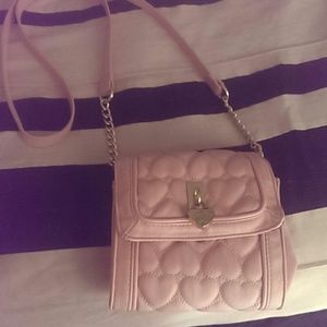 Betsey Johnson pink heart crossbody bag