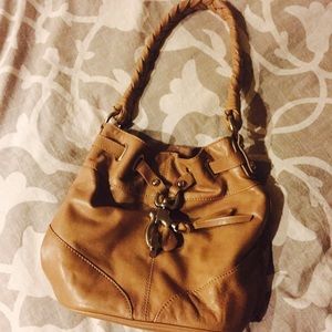 Francesco Biasia Tan Leather Bucket Bag