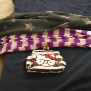 Two scarves and a HELLO KITTY coin purse