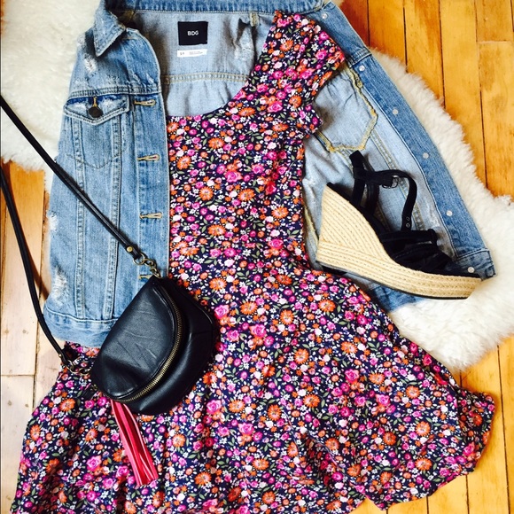 Kimchi Blue floral jersey skater dress