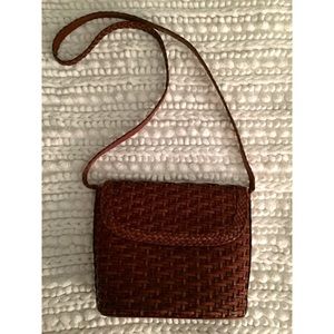 vintage leather basket bag