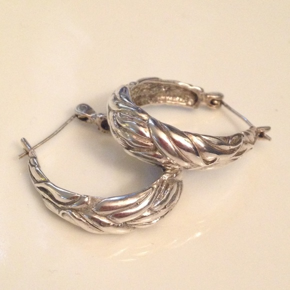 Sterling silver designer huggie hoop earrings