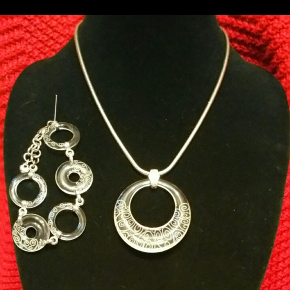 Brighton Clear Lucite Necklace & Bracelet Set