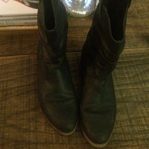 black leather ankle boots