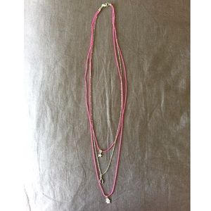 2/$10 NWOT Pink & Gold Tiered Accessorize UK Necklace