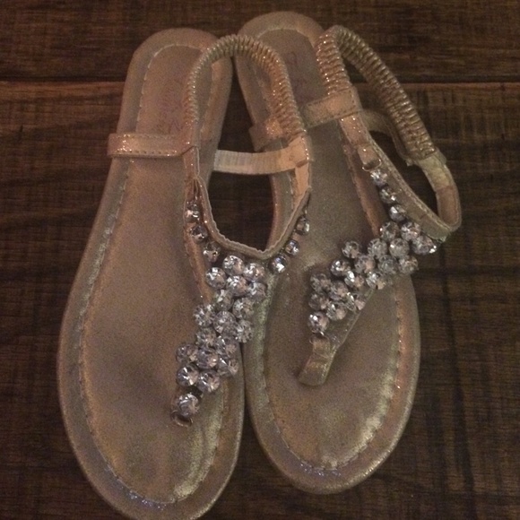 gold rhinestone flats