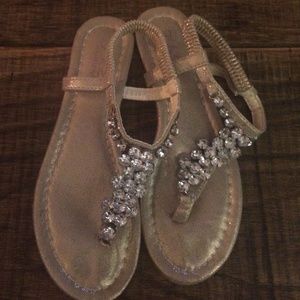 gold rhinestone flats