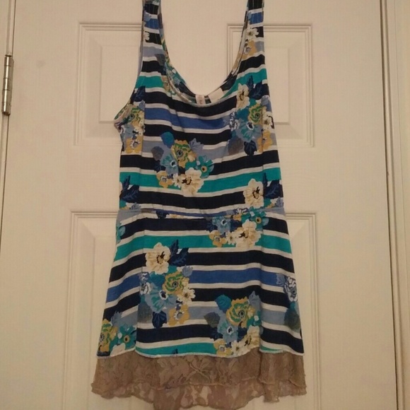 Flower/ Striped Shirt