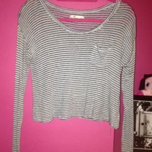 long sleeve striped hollister sweater/top
