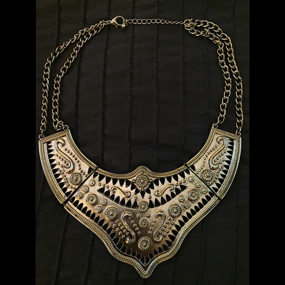Gold plated Egyptian style statement necklace