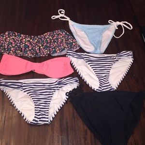 6 different bathing suit pieces