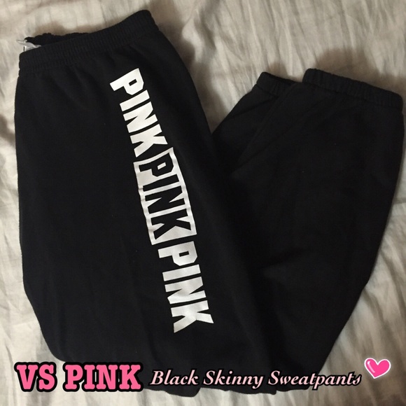 🚫 SOLD 🚫 VS PINK BLACK SKINNY SWEATPANTS