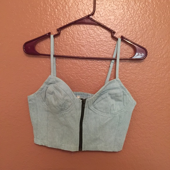 Brandy Melville denim crop top