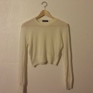 American Apparel creme lightweight crop sweater
