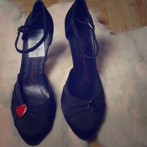 Lulu Guinness satin pumps with charms.