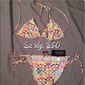 Coach scribble string bikini