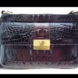 BRAHMIN Brown  Croc Crossbody Bag