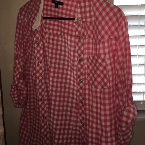 Gingham snap down shirt