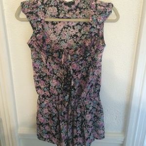 GUESS Floral Capped Sleeve Romper