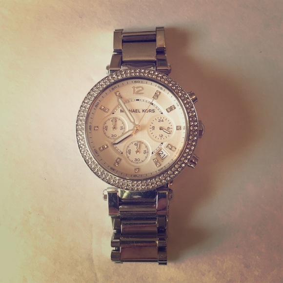 Michael Kors Silver Parker Glitz Watch