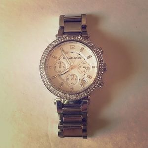Michael Kors Silver Parker Glitz Watch