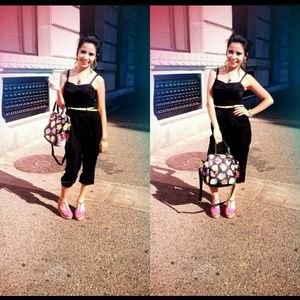 Betsey Johnson black floral purse