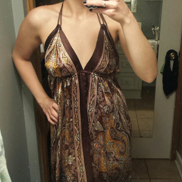 Silk maxi high low dress - Picture 2 of 2