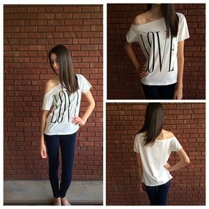🌟SALE🌟 Love off the shoulder t-shirt