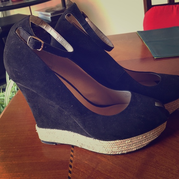 Zara Shoes Zara Platform Sandal Black Suede Poshmark