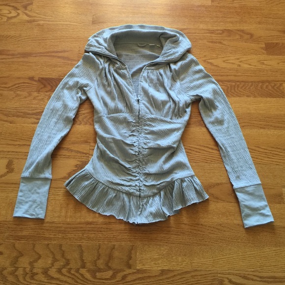 Gray flare zip up jacket