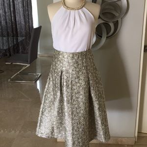 Metallic Gold Mid Skirt