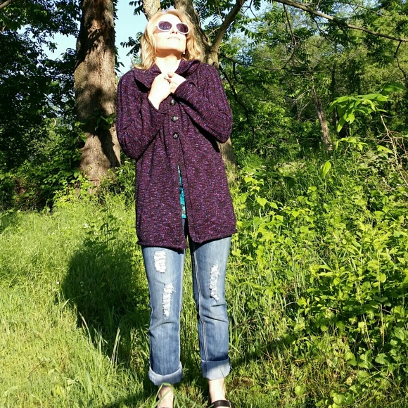 Knitted Purple Coat