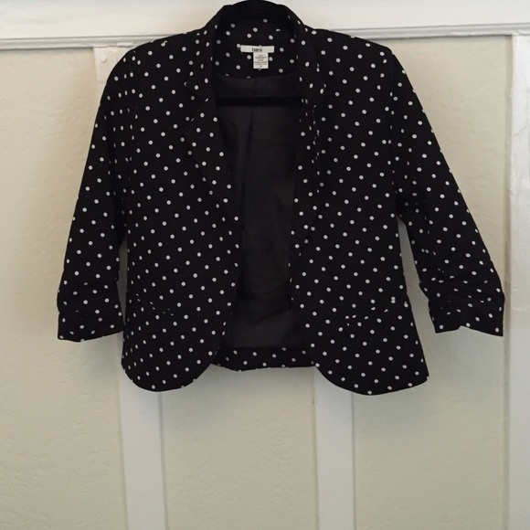 Crop polka dot blazer