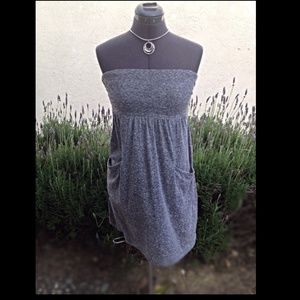 Gray Strapless Summer Dress
