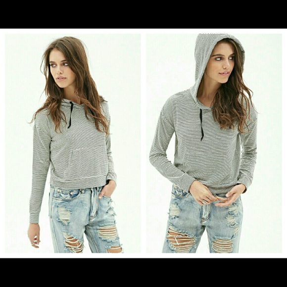 Striped hooded pullover