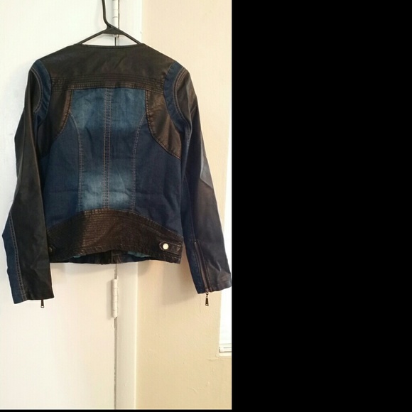 Sold 💥JOU JOU DENIM & LEATHER MOTO - Picture 2 of 4