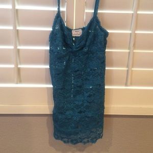 Urban Outfitters Teal Lace Tank Top Size Small