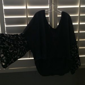 Navy Blue Free people bell sleeve top size small