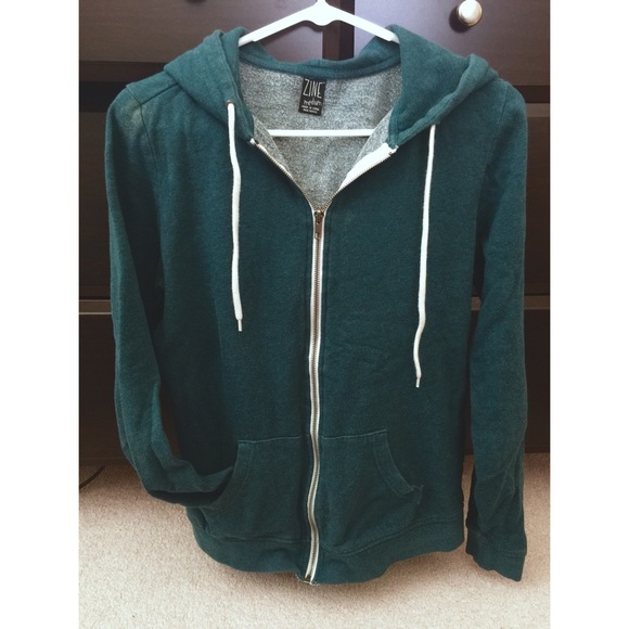 Zine Teal Green Zip-Up Hoodie from Zumiez
