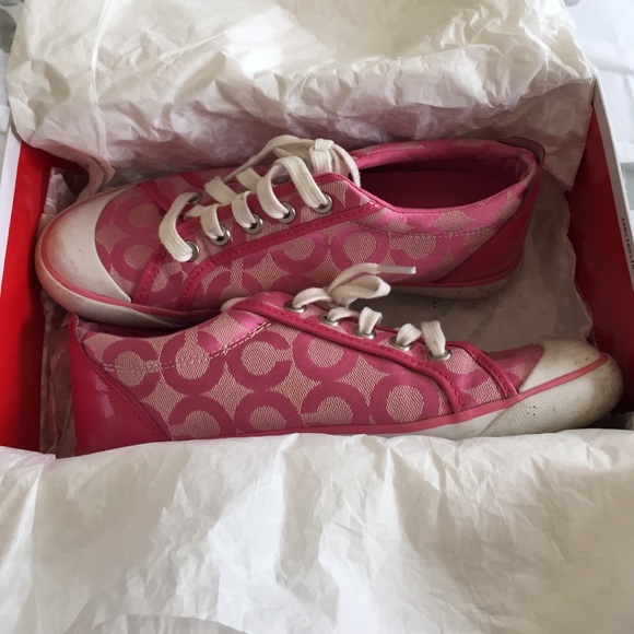 Pink coach shoes