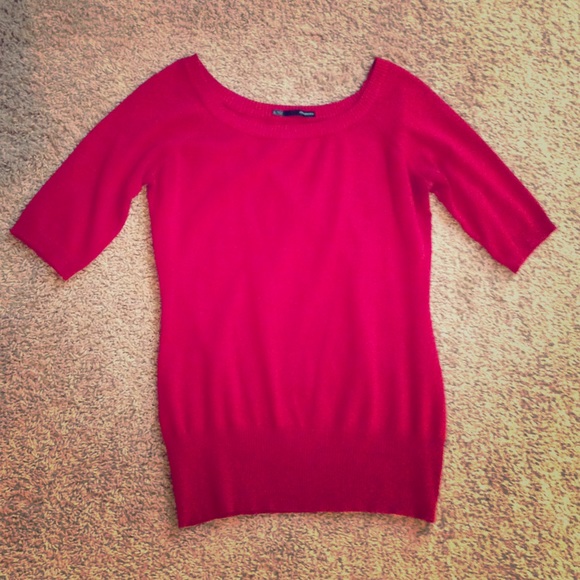 Deep red sweater