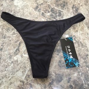 Black Brazilian thong bikini bottom