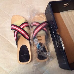 Super summery wooden clog shoes NWT