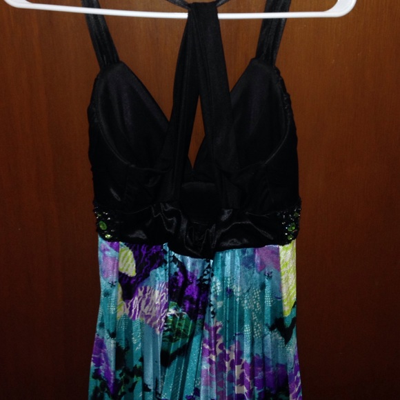 Blue toned floral prom dress - Picture 4 of 4