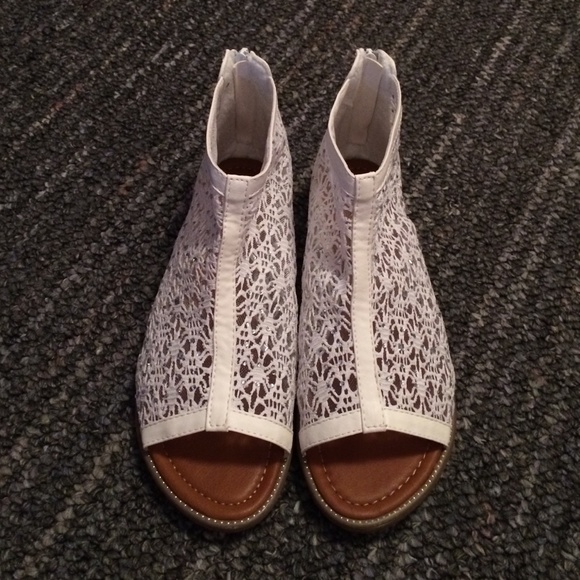 White lacy sandals