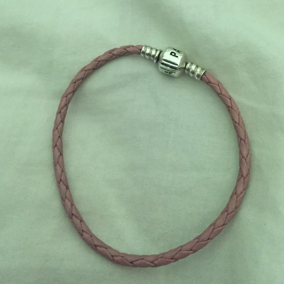 Authentic leather pink pandora bracelet