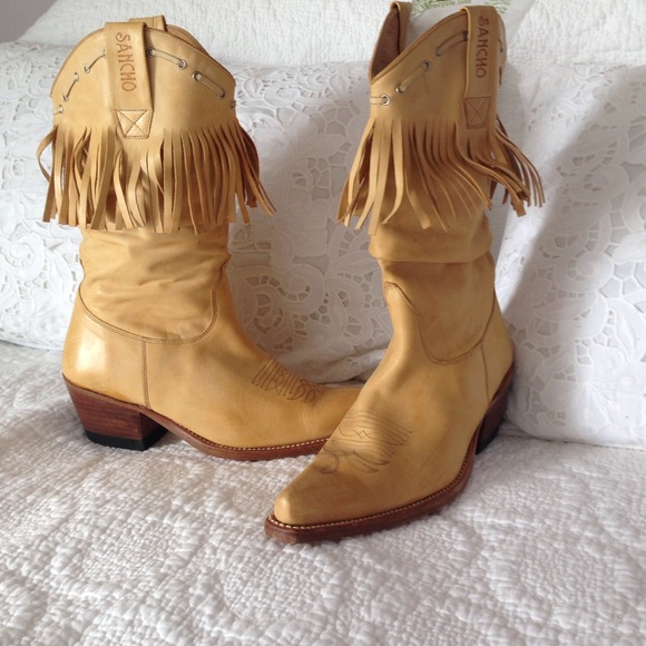 Sancho buttery tan fringe boots