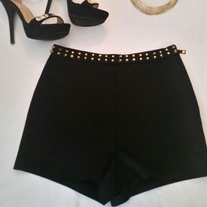 SOLD!!! Forever 21 Gold-studded High-waist Shorts