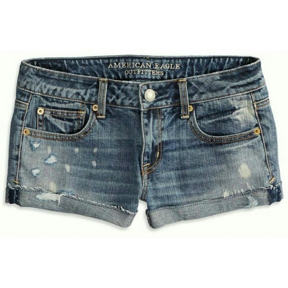 AE Bleached Denim Shortie