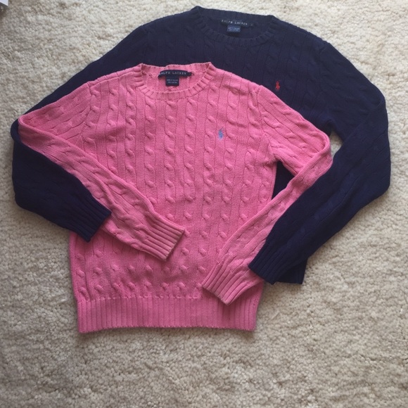 Ralph Lauren cotton cable knit sweater, lot of 2